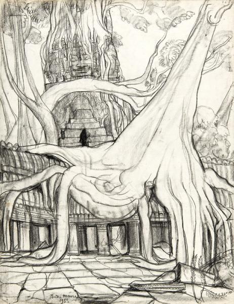 Angkor, Fromagers dans les ruines, 1955