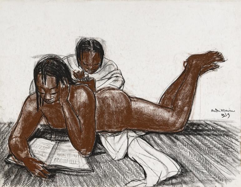 Madagascar, Modèle nu à la lecture, 1959