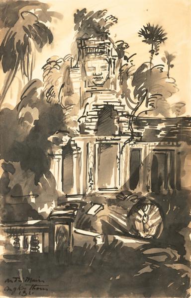 Indochine, Angkor Thom, temple, 1921