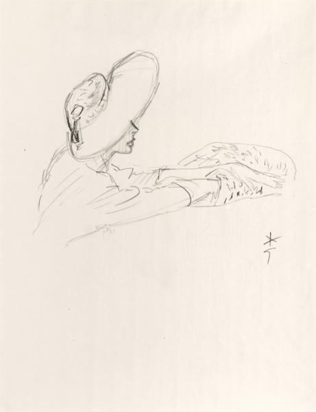 Elégante au manchon