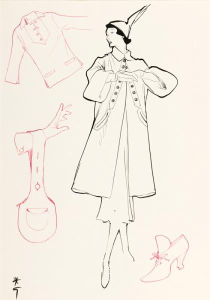 Projet de mode, manteau et accessoires.